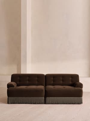 Elowen Modular Sofa - Three Seater - Velvet - Chocolate UK - Listing Image