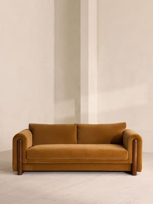 Farrell Three Seater Sofa - Velvet - Mustard - Listing Image