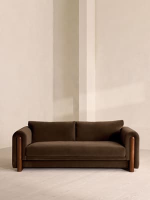Farrell Three Seater Sofa - Velvet - Chocolate - Listing Image