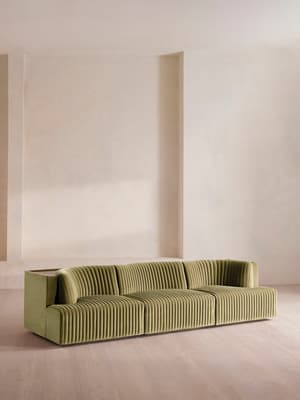 Hamish Modular Sofa - Four Seater - Velvet - Lichen - Hover Image