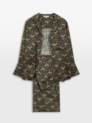 Obie Sage Silk Pyjamas - Small - Hover Image