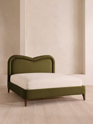 Keira Bed - King - Linen - Olive - UK - Listing Image