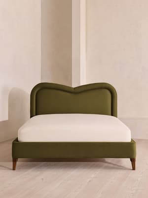 Keira Bed - King - Linen - Olive - UK - Hover Image