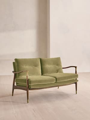 Theodore Two Seater Sofa - Velvet - Lichen - UK - Listing Image