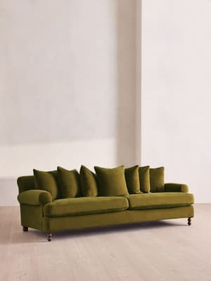 Audrey Four Seater Sofa - Velvet - Olive - US - Hover Image