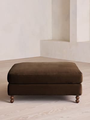 Audrey Square Ottoman - Sofa - Velvet - Chocolate - US - Hover Image
