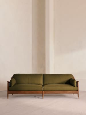 Atlanta Four Seater Sofa - Linen - Olive - US - Listing Image