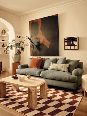 Audrey Three Seater Sofa - Linen - Sage - Listing Image