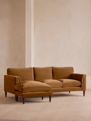 Reya Chaise-end Sofa - Velvet - Mustard - Hover Image