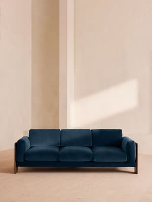 Marcia Three Seater Sofa - Velvet - Royal Blue - Hover Image