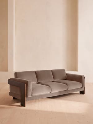 Marcia Three Seater Sofa - Velvet - Taupe - Listing Image