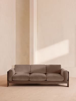 Marcia Three Seater Sofa - Velvet - Taupe - US - Hover Image