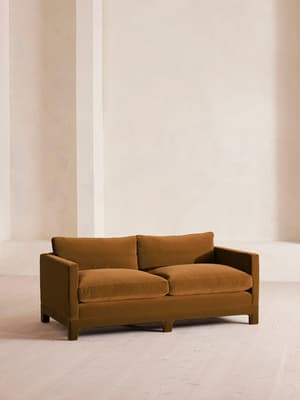 Ashford Two Seater Sofa - Velvet - Mustard - Hover Image