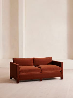 Ashford Two Seater Sofa - Velvet - Rust - Listing Image