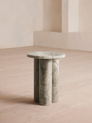 Tisbury Side Table - Dark Terra Bianca Marble - Listing Image