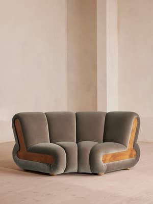 Noelle Modular Curved Armchair - Velvet Taupe - UK - Listing Image