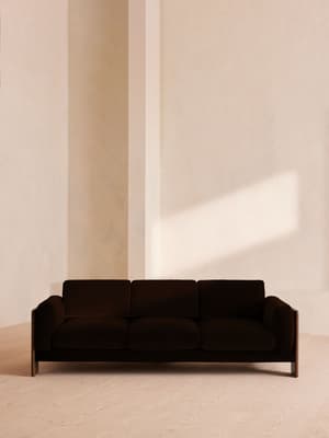 Marcia Three Seater Sofa - Velvet - Chocolate Brown - US - Hover Image