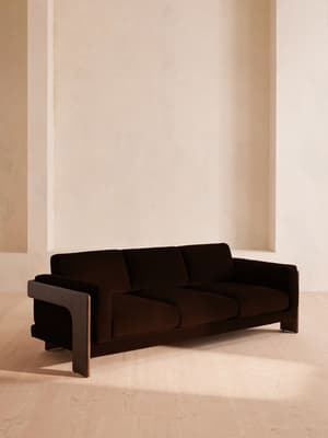 Marcia Three Seater Sofa - Velvet - Chocolate Brown - US - Listing Image