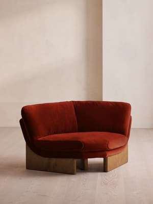 Tellis Corner Chair - Velvet - Rust - UK - Hover Image