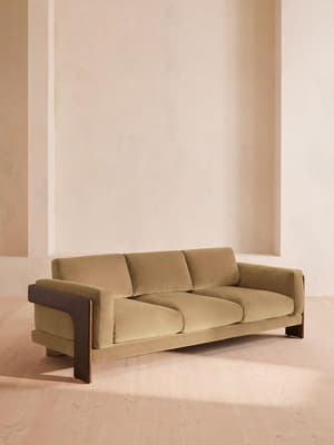 Marcia Three Seater Sofa - Velvet - Camel - Listing Image