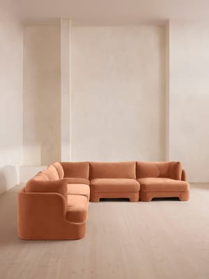 Odell Sectional Sofa - Corner Sofa - Velvet - Antique Rose - US - Hover Image