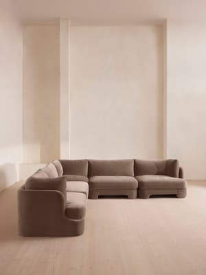 Odell Modular Sofa - Corner Sofa - Velvet - Taupe - Hover Image