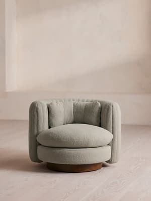 Vivienne Armchair - Textured Wool Boucle - Pistachio - Hover Image