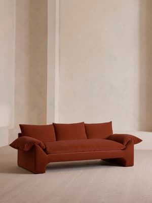 Wyatt Three Seater Sofa - Velvet - Rust - US - Listing Image