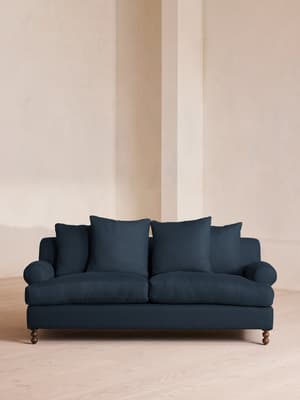 Audrey Two Seater - Sofa - Linen - Prussian Blue - US - Hover Image