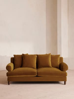 Audrey Two Seater Sofa - Velvet - Mustard - US - Hover Image