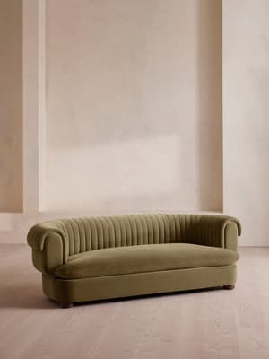 Rava Three Seater Sofa - Velvet - Lichen - Listing Image