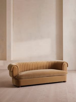 Rava Three Seater Sofa - Velvet - Camel - Listing Image