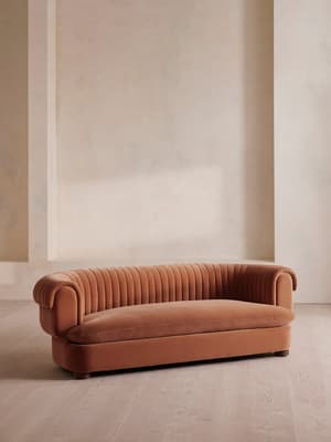 Rava Three Seater Sofa - Velvet - Antique Rose - Listing Image