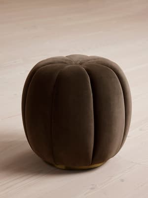 Sofia Footstool - Velvet - Chocolate - UK - Hover Image