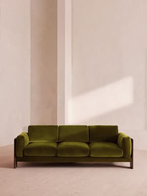 Marcia Three Seater Sofa - Velvet - Olive - US - Listing Image