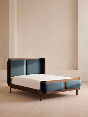 Belsa Bed - Queen - Velvet - Grey Blue - US - Listing Image