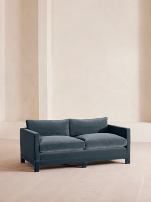 Ashford Two Seater Sofa - Velvet - Grey Blue - Listing Image
