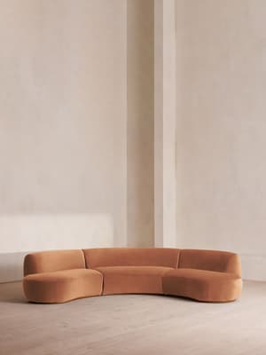 Aline Serpentine Modular Sofa - Four Seater - Antique Rose Velvet - UK - Listing Image