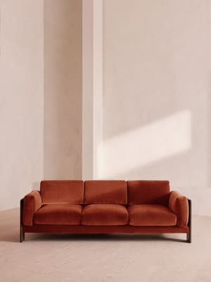 Marcia Three Seater Sofa - Velvet - Rust - Listing Image