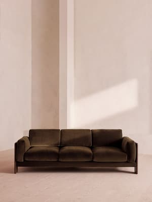 Marcia Three Seater Sofa - Velvet - Chocolate Brown - US - Listing Image
