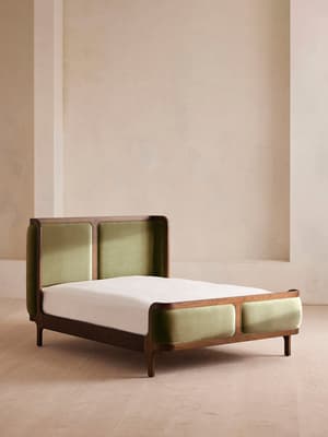 Belsa Bed - Queen - Velvet - Lichen - US - Hover Image
