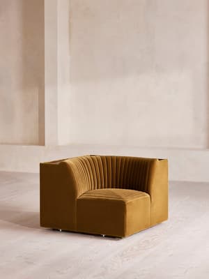 Hamish Modular Sofa - Corner Module - Velvet - Mustard - Hover Image