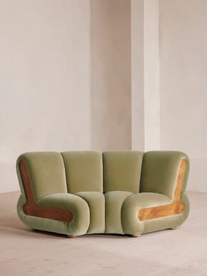 Noelle Modular Curved Armchair - Velvet Lichen - UK - Listing Image