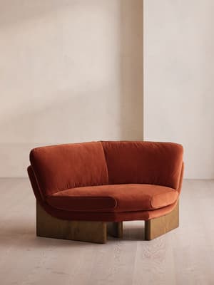 Tellis Corner Chair - Velvet - Rust - UK - Hover Image