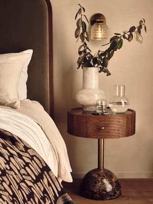 Filip Bedside Table - Dark Emperador Marble - Listing Image