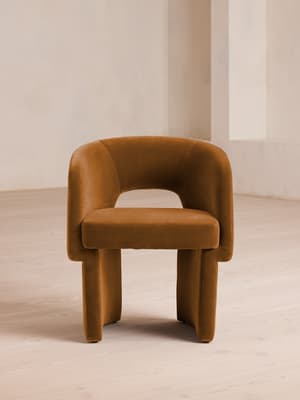 Morrell Dining Chair - Velvet - Mustard - Hover Image