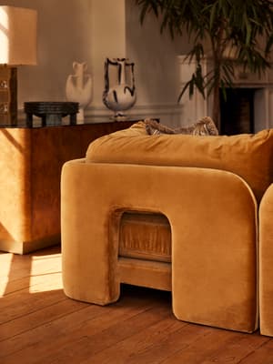 Odell Modular Sofa - Three Seater - Velvet - Mustard - Hover Image