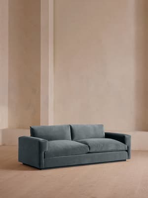 Mossley Three Seater Sofa - Velvet - Grey Blue - Listing Image