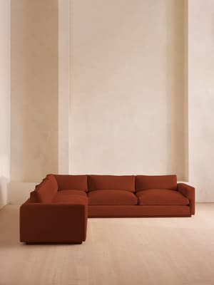 Mossley Corner Sofa - Velvet - Rust  - US - Hover Image