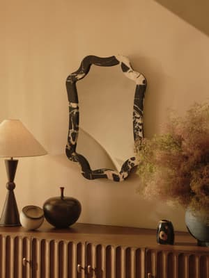Hollis Wall Mirror - Black Bulgari Marble - Listing Image
